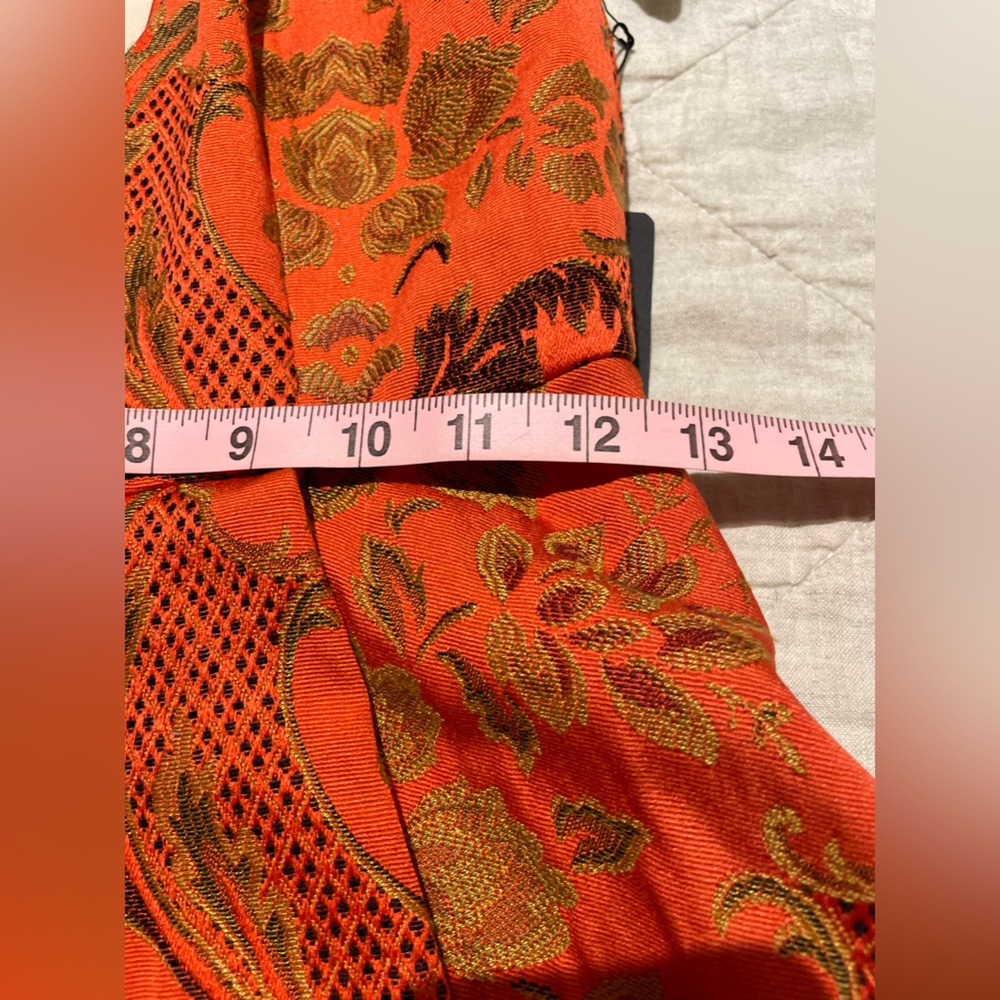 Alice & Olivia orange brocade cocktail dress Size 0 - Picture 8 of 9